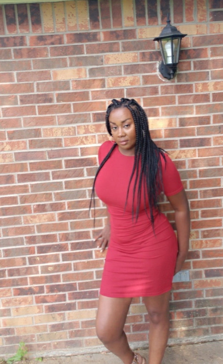 short sleeve ribbed midi dress Ribbed Knit Midi Short Sleeve Dress – M.S.A.Empire