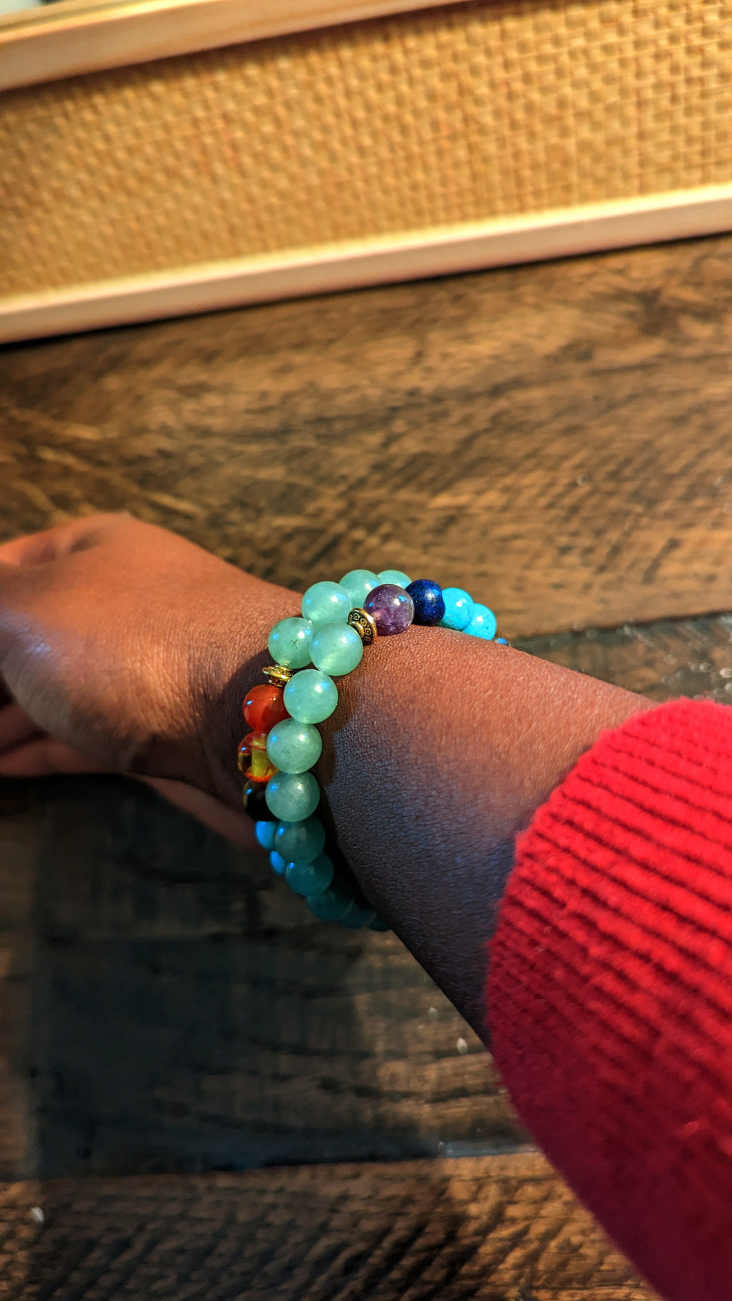 Chakra Bracelet with Green Aventurine Band