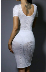 Double Take Floral Lace Bodycon